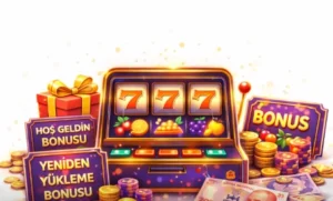 Türkiye’den oynayan kullanıcılar için Pinco Casino bonuslarını gösteren görsel, online casino kampanyaları, ek bakiye ve oyun fırsatları ile